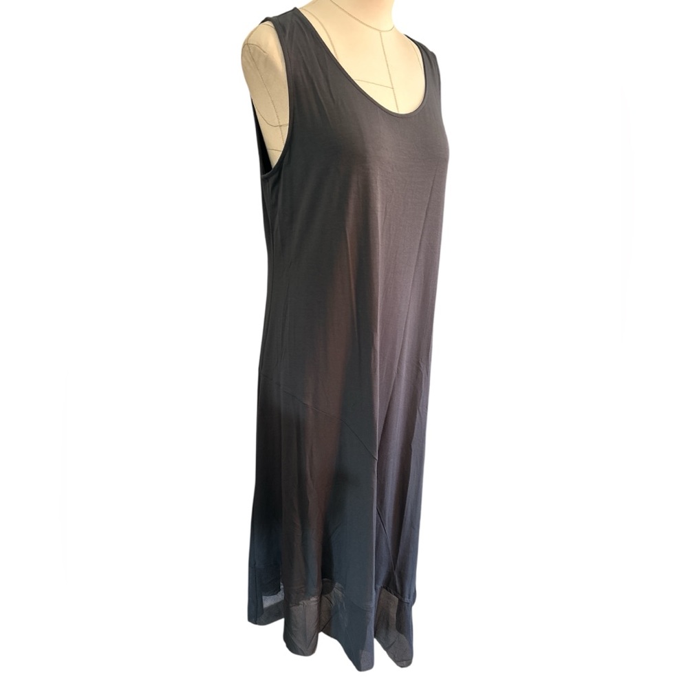 Eileen Fisher asymmetrical mesh hemline dress - Picture 2 of 11